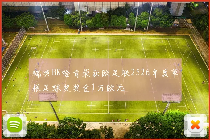 瑞典BK哈肯荣获欧足联2526年度草根足球奖奖金1万欧元